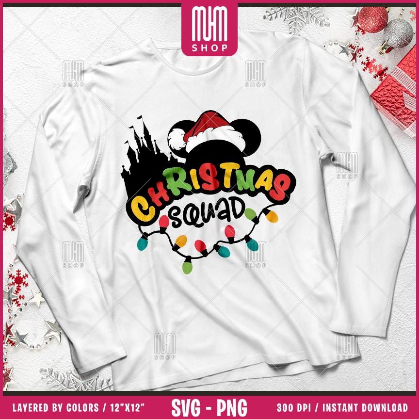 Merry Christmas Mouse Head Svg Png, 20 Designs Easy to use, Magical Kingdom Bundle Png, Family Trip, Castel Svg, Easy cut files for Cricut.