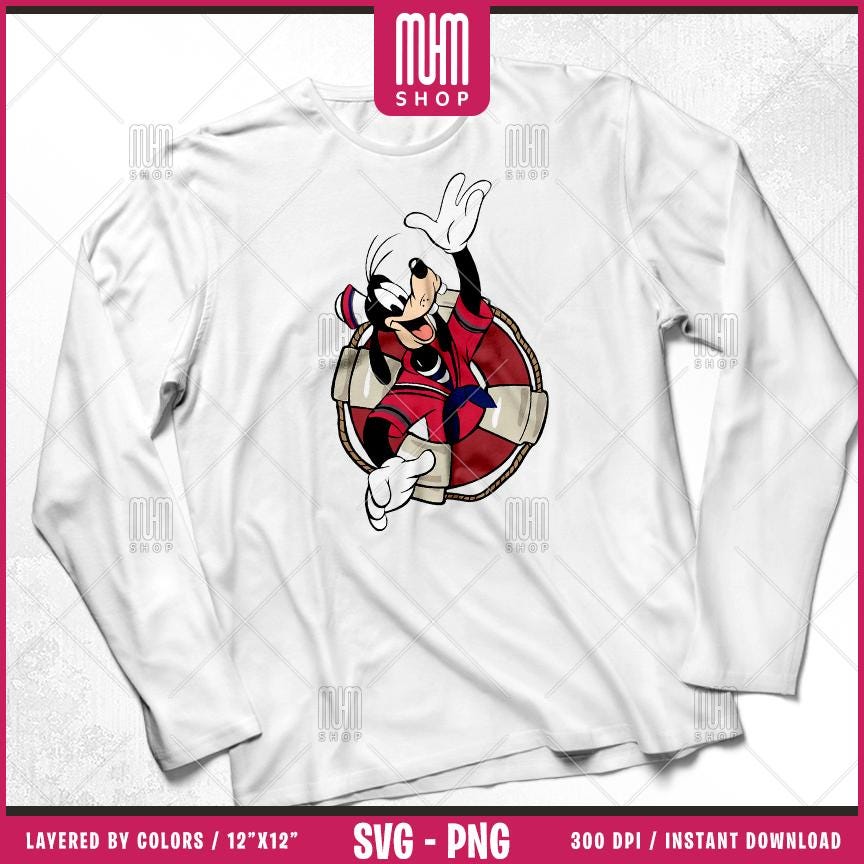 Mouse And Friends Sailor Lifebuoy Svg Png, 6 Designs Easy to use Cartoon Characters, Layered Svg by color, Transparent Png, Files for Cricut