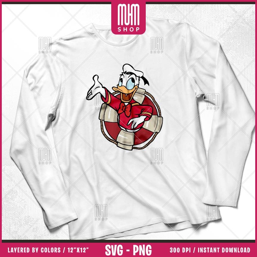 Mouse And Friends Sailor Lifebuoy Svg Png, 6 Designs Easy to use Cartoon Characters, Layered Svg by color, Transparent Png, Files for Cricut