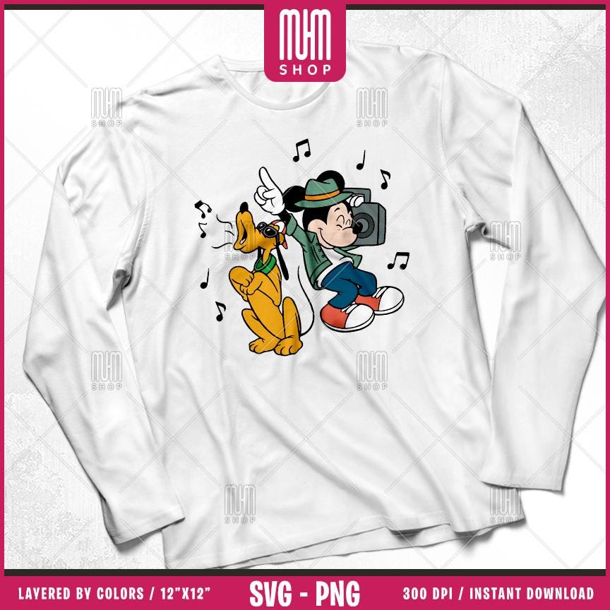 Mouse And Friends with Music Svg Png, 19 Designs Easy to use Cartoon Characters, Layered Svg by colors Transparent Png, Cut files for Cricut