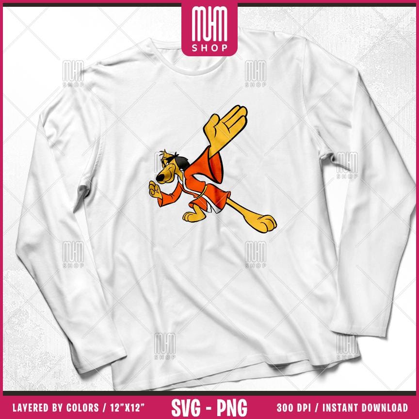 Hong Kong Phooey Svg Png, 16 Designs Easy to use Cartoon Characters, 70s, 80s, Layered Svg by colors, Transparent Png, Cut Files for Cricut.