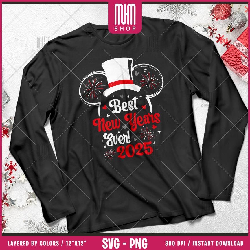 Best New Years Ever 2025 Svg Png, 12 Designs Easy to use, Magical Kingdom Bundle, Family Trip, Castel Svg, Mouse Head, Cut files for Cricut.