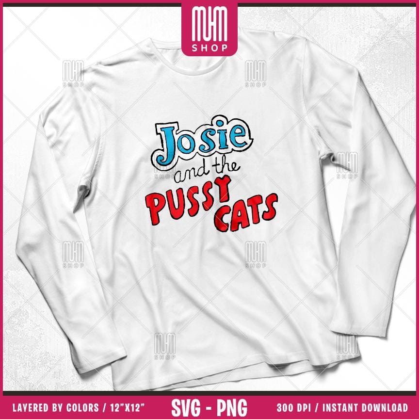 Josie and the Pussy Cats Svg Png, 5 Designs Easy to use, Cartoon, 70s, 80s, Layered Svg by colors, Transparent Png, Cut Files for Cricut.