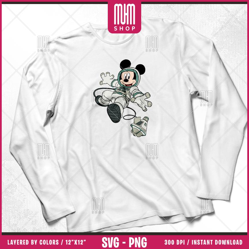 Mouse And Friends Astronaut Svg Png, 33 Designs Easy to use Cartoon Characters Layered Svg by colors, Transparent Png, Cut Files for Cricut.