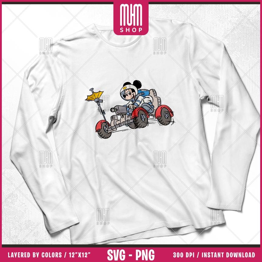 Mouse And Minnie Astronaut Svg Png, 7 Designs Easy to use Cartoon Characters Layered Svg by colors, Transparent Png, Cut Files for Cricut.