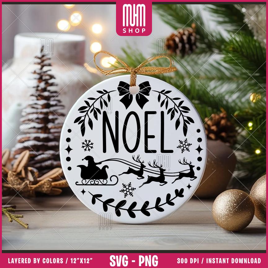 Christmas Ornament Bundle Svg Png, 32 Designs Easy to use, Joy, Noel, Jingle, Happy New Year, Ornament, Easy cut files for Cricut.