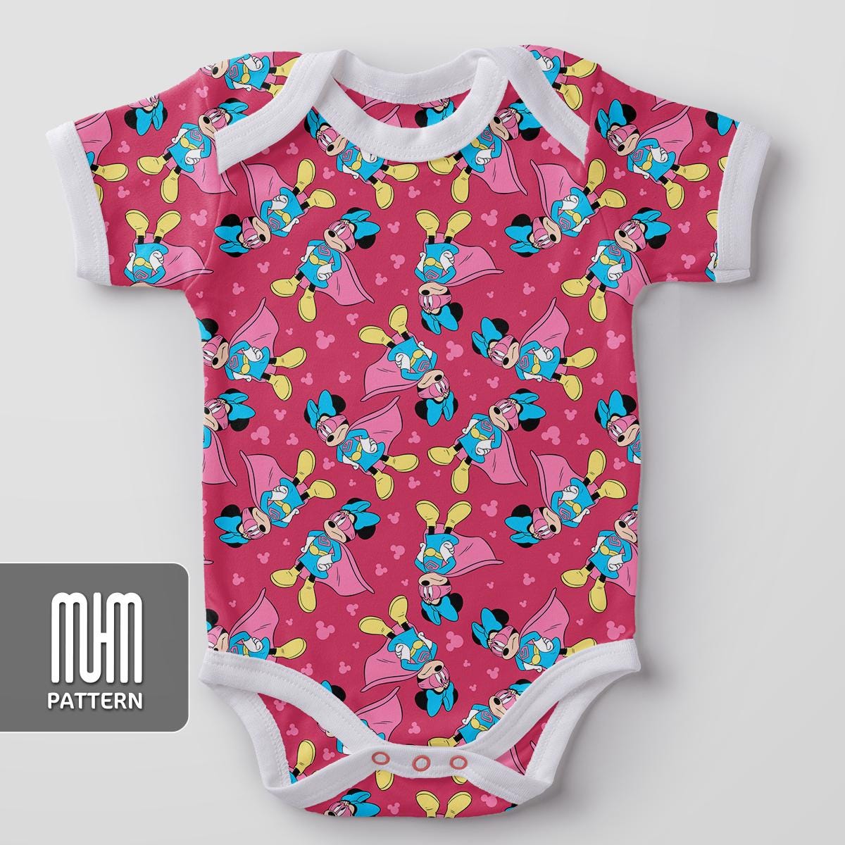 Seamless Pattern PNG, Minnie Mouse Superheroes, Mouse And Friends, Cartoon Characters, Fabric Design Sublimation, Ready for Textile Prints.