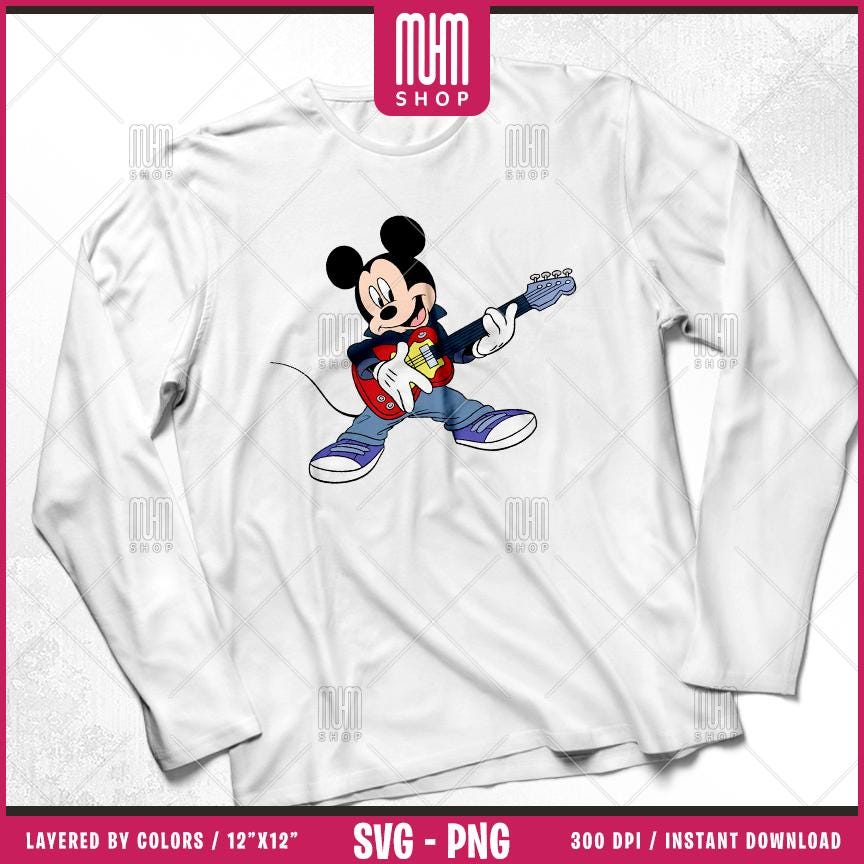 Mouse And Music Svg Png, 11 Designs Easy to use Cartoon Characters, Layered Svg by colors, Transparent Png, Cut files for Cricut.