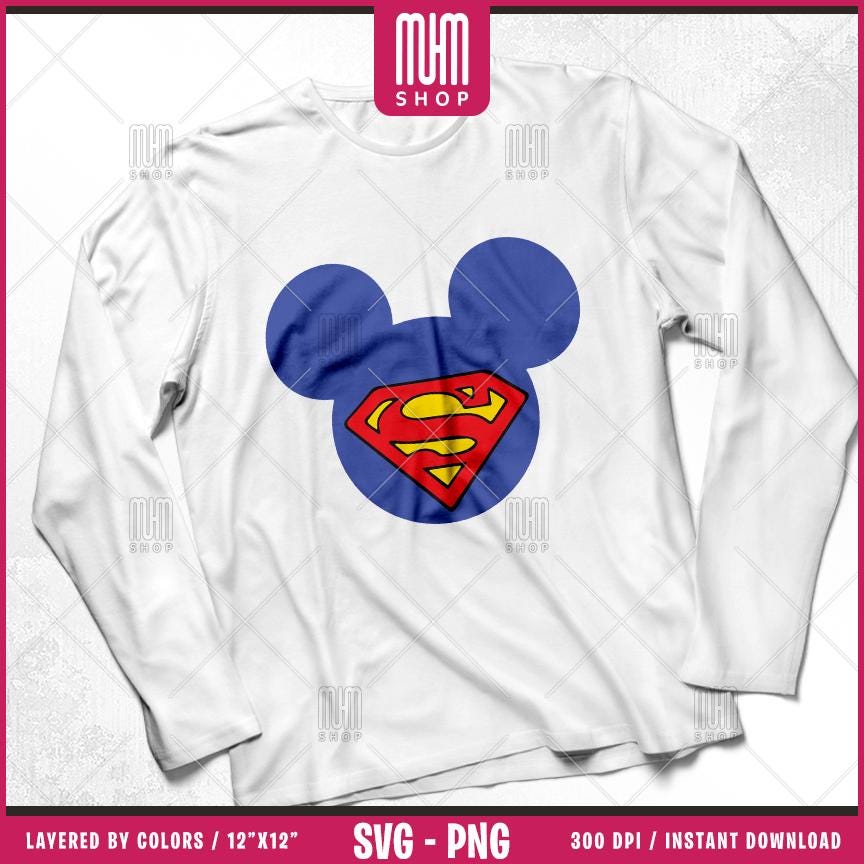 Superheroes Mouse Head Svg Png, 44 Designs Easy to use, Cartoon Characters, Layered Svg by colors, Transparent Png, Cut files for Cricut.