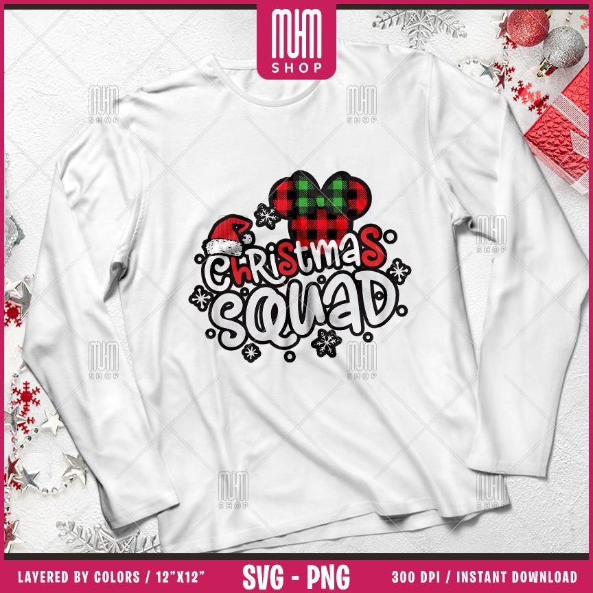 Christmas Squad Svg Png, 19 Designs Easy to use, Magical Kingdom Bundle Png, Family Trip, Castel Svg, Mouse Head, Easy cut files for Cricut.