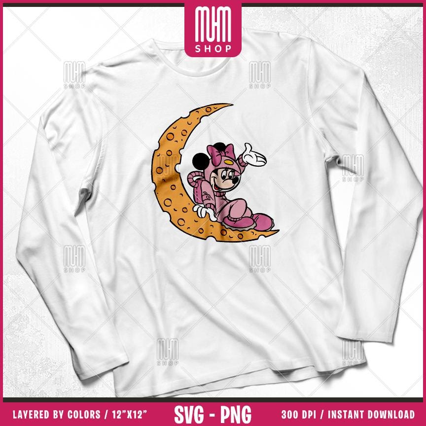 Mouse And Minnie Astronaut Svg Png, 7 Designs Easy to use Cartoon Characters Layered Svg by colors, Transparent Png, Cut Files for Cricut.