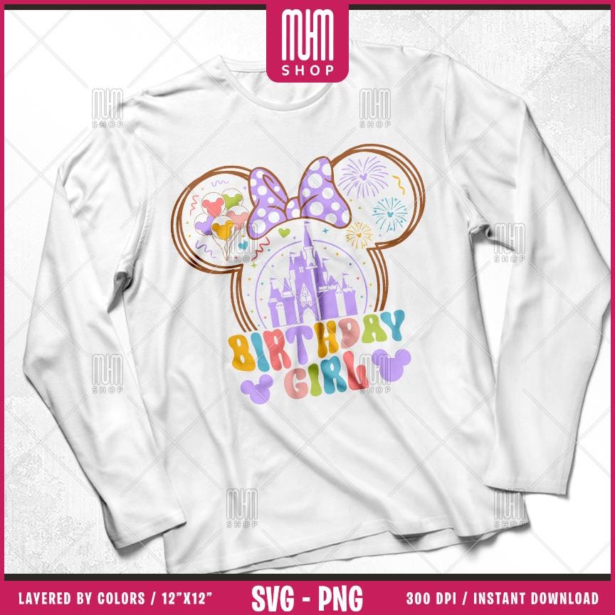 Birthday Castle Svg Png, 8 Designs Easy to use, Cartoon Characters, Disneyland, Layered Svg by colors, Transparent Png, Cut files for Cricut