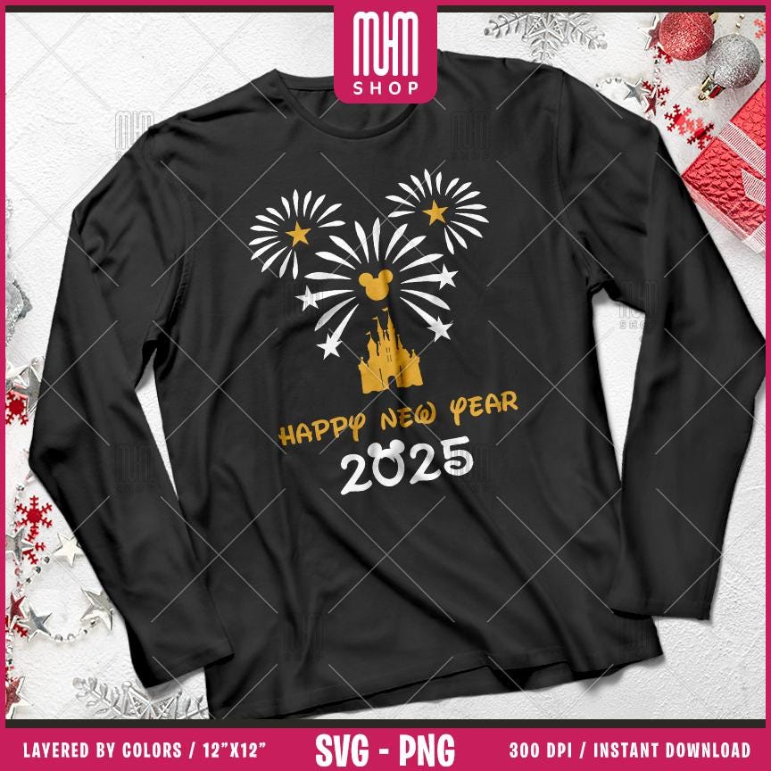 Best New Years Ever 2025 Svg Png, 12 Designs Easy to use, Magical Kingdom Bundle, Family Trip, Castel Svg, Mouse Head, Cut files for Cricut.