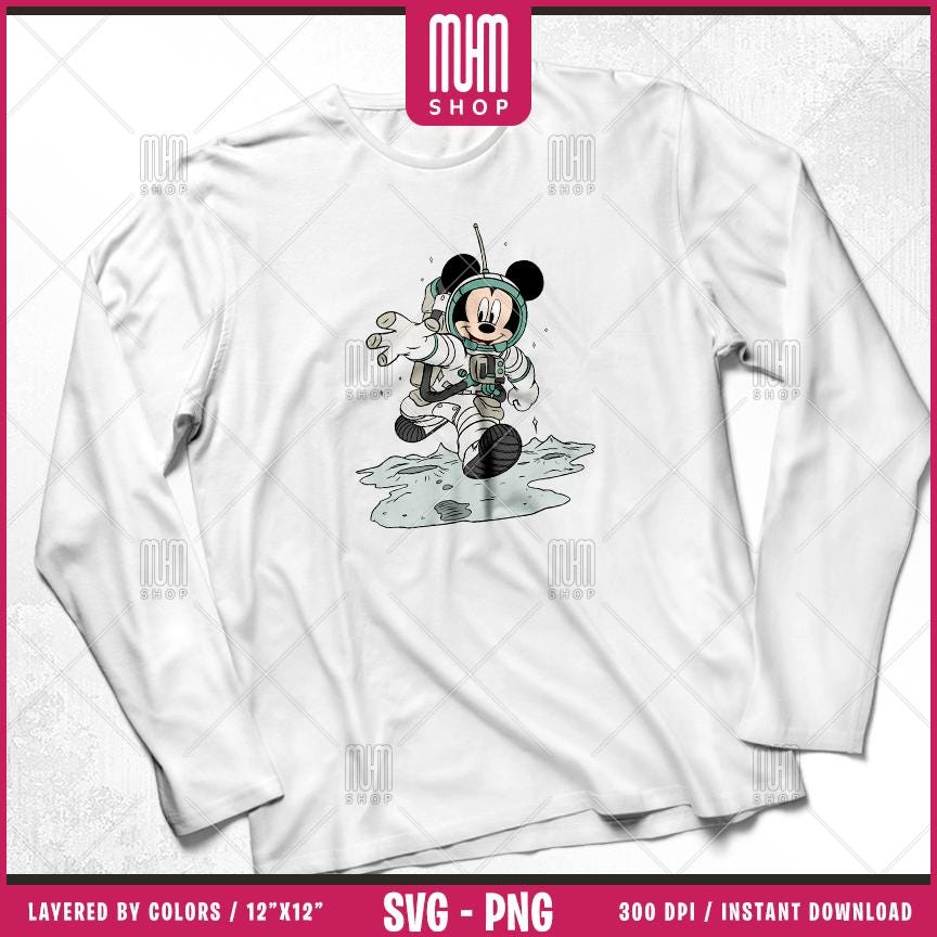 Mouse And Friends Astronaut Svg Png, 33 Designs Easy to use Cartoon Characters Layered Svg by colors, Transparent Png, Cut Files for Cricut.