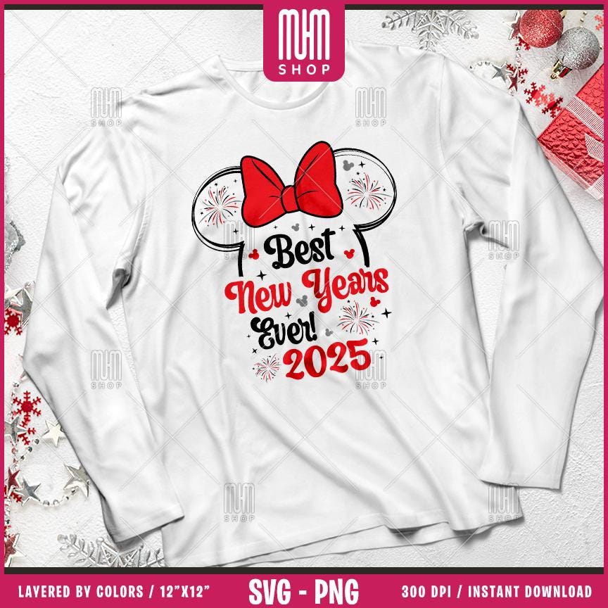 Best New Years Ever 2025 Svg Png, 12 Designs Easy to use, Magical Kingdom Bundle, Family Trip, Castel Svg, Mouse Head, Cut files for Cricut.