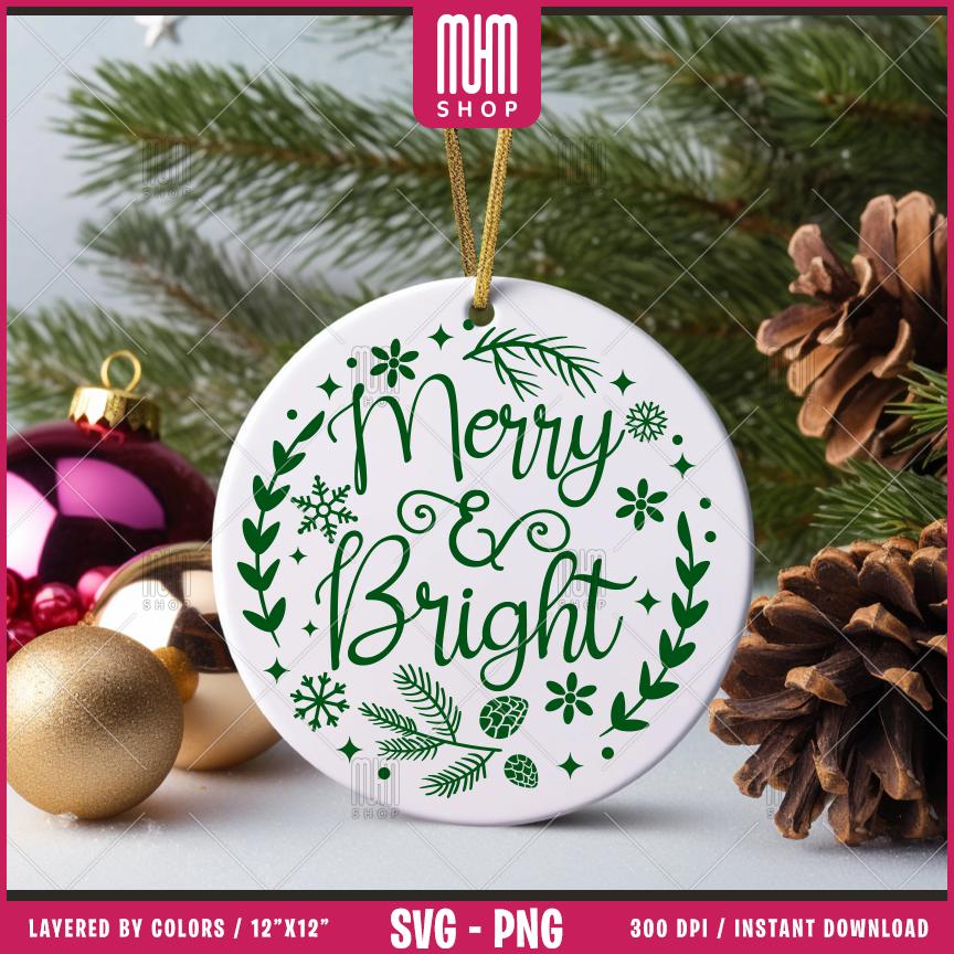 Christmas Ornament Bundle Svg Png, 32 Designs Easy to use, Joy, Noel, Jingle, Happy New Year, Ornament, Easy cut files for Cricut.