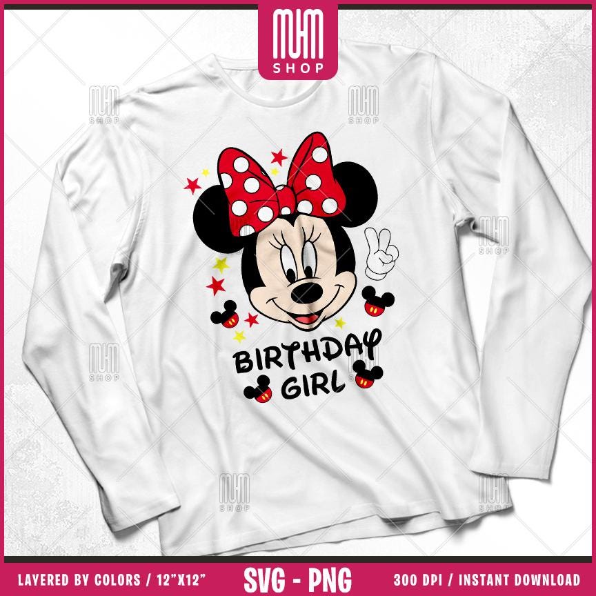 Birthday Mouse Svg Png, 6 Designs Easy to use, Cartoon Characters, Disneyland, Layered Svg by colors, Transparent Png, Cut files for Cricut.