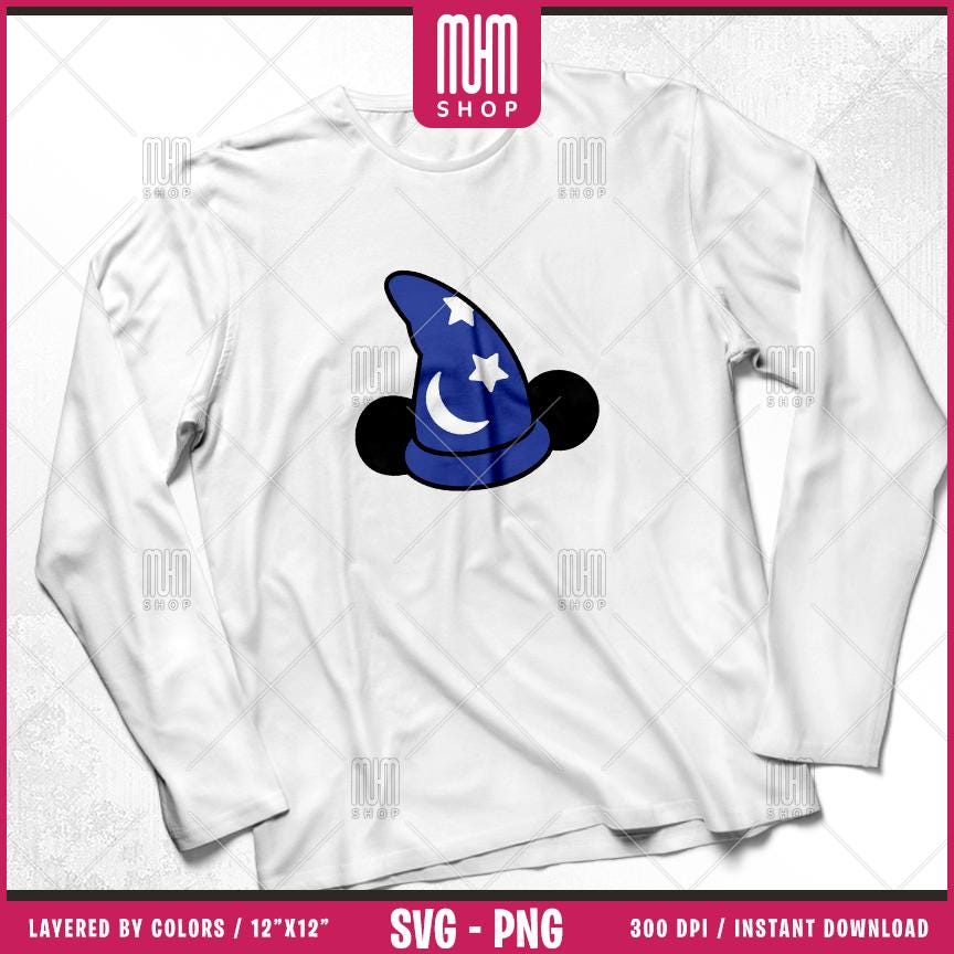 Fantasia Sorcerer Mouse Svg Png, 29 Designs Easy to use, Cartoon Characters, Layered Svg by colors, Transparent Png, Cut Files for Cricut.