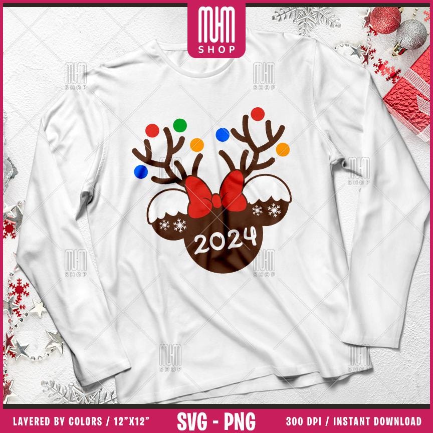 Merry Christmas Mouse Head Svg Png, 13 Designs Easy to use, Magical Kingdom Bundle Png, Family Trip, Castel Svg, Easy cut files for Cricut.