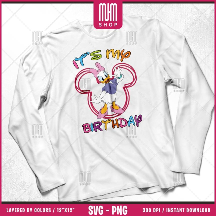 Mouse And Friends Its My Birthday Svg Png, 12 Designs Easy to use, Happy Birthday, Layered Svg by colors, Transparent Png, files for Cricut.