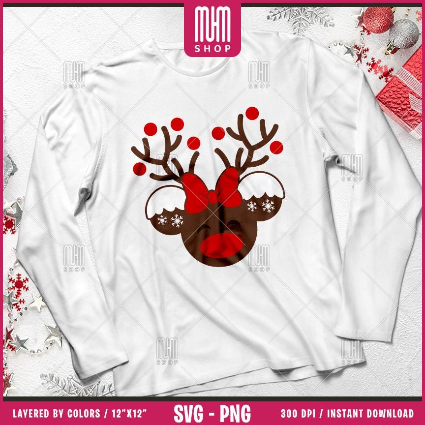 Merry Christmas Mouse Head Svg Png, 13 Designs Easy to use, Magical Kingdom Bundle Png, Family Trip, Castel Svg, Easy cut files for Cricut.
