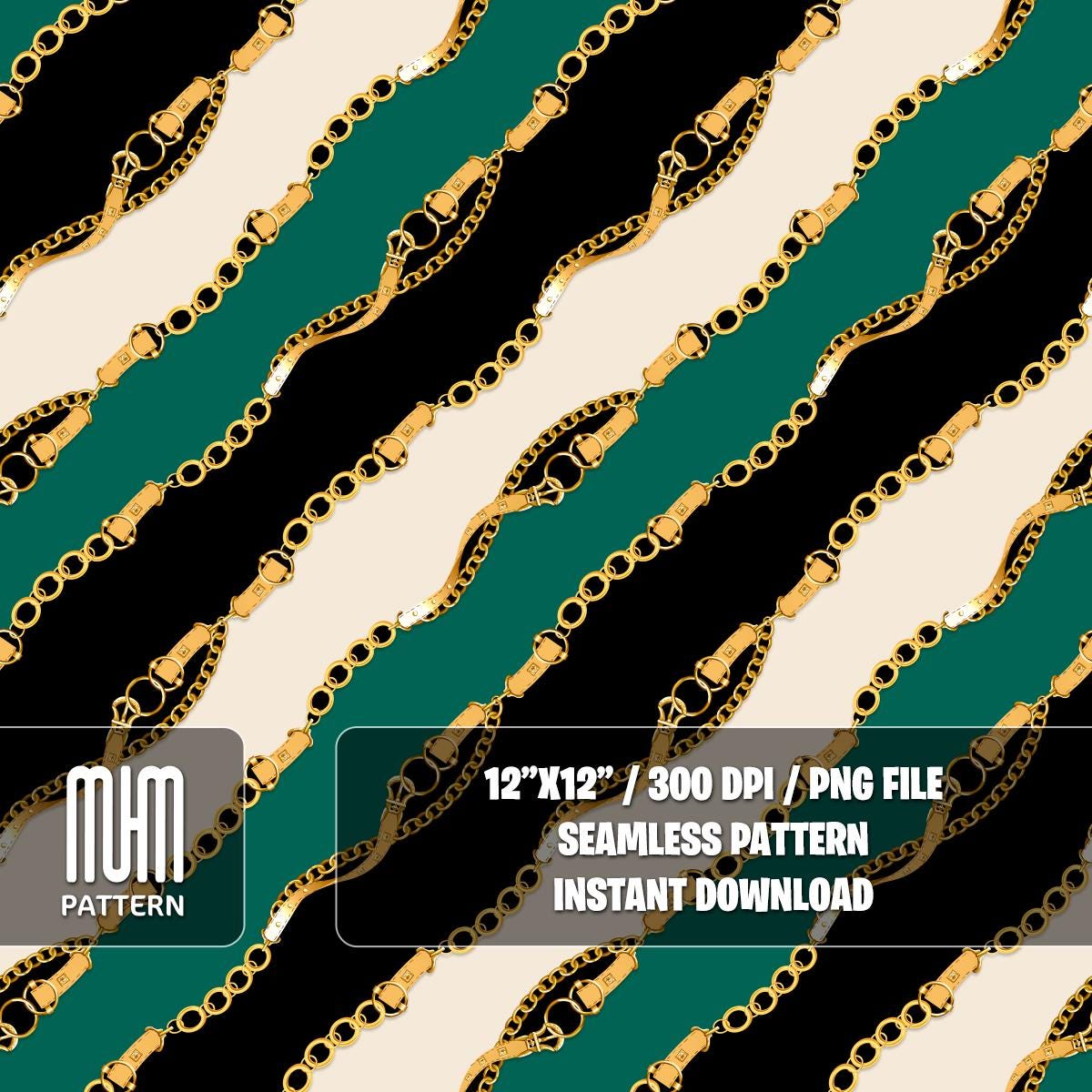 Seamless Pattern, Chains and Belts, Curved Waves, Diagonal form, Modern Design, Fabric Design Sublimation, Ready for Textile Prints.