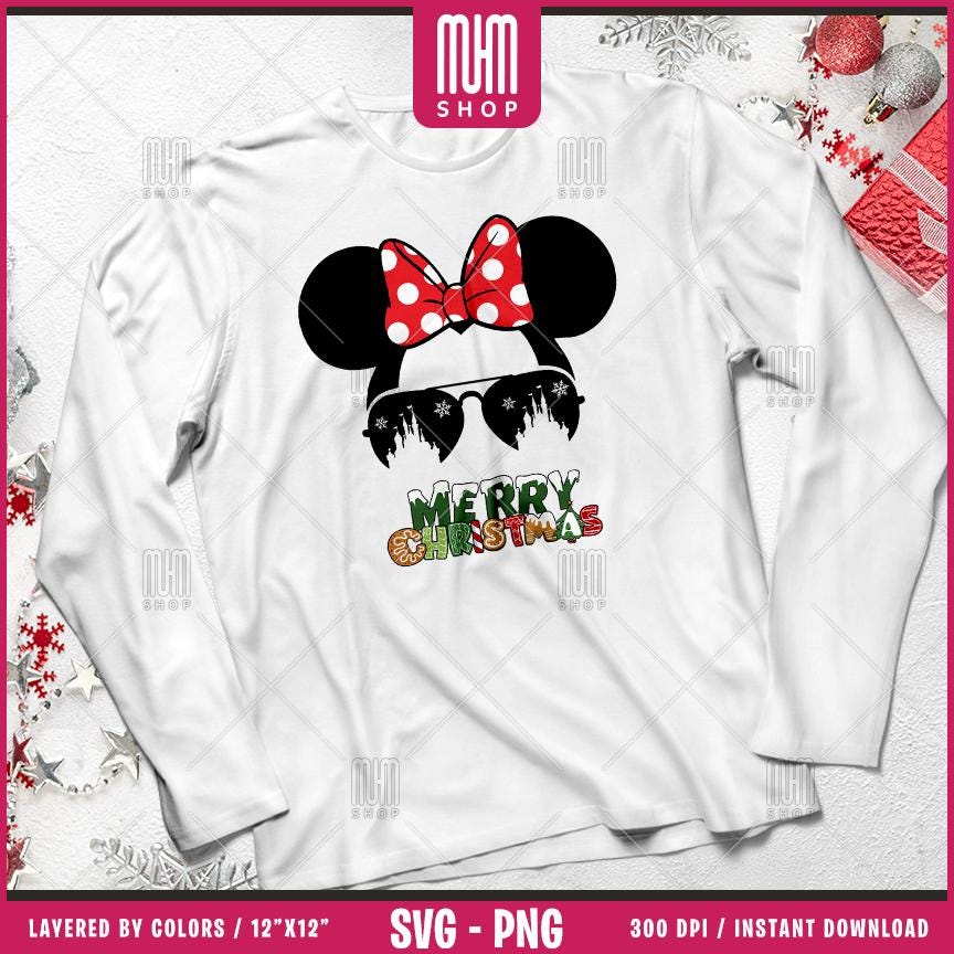 Merry Christmas Mouse Svg Png, 13 Designs Easy to use, Magical Kingdom Bundle, Family Trip, Castel Svg, Mouse Head, Cut files for Cricut.
