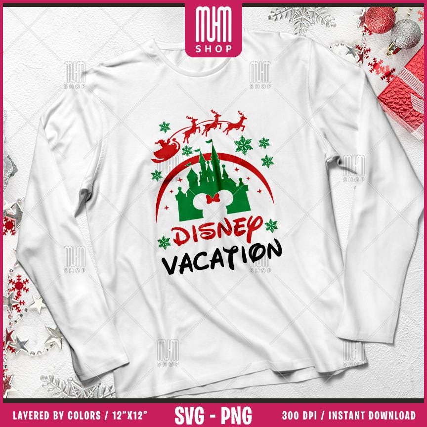 Christmas Family Trip 2025 Svg Png, 12 Designs Easy to use, Vacation, Vacay Mode, Magical Kingdom, Mouse Ears, Easy cut files for Cricut.