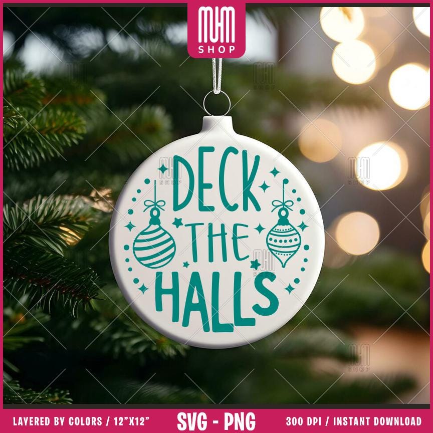 Christmas Ornament Bundle Svg Png, 32 Designs Easy to use, Joy, Noel, Jingle, Happy New Year, Ornament, Easy cut files for Cricut.