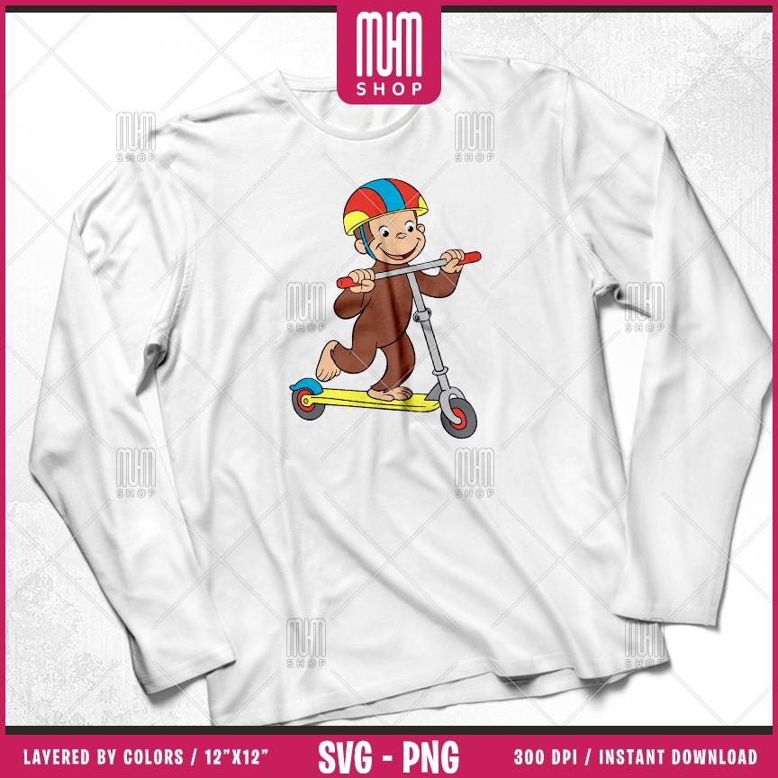 Curious George Monkey and Life Svg Png, 40 Designs Easy to use, Cartoon Characters, Layered Svg by colors, Transparent Png, Cricut Cut files
