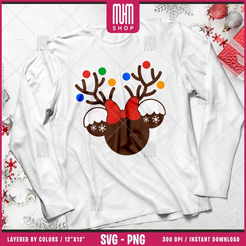 Merry Christmas Mouse Head Svg Png, 13 Designs Easy to use, Magical Kingdom Bundle Png, Family Trip, Castel Svg, Easy cut files for Cricut.