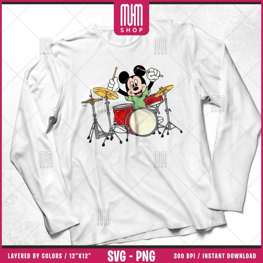 Mouse And Music Svg Png, 11 Designs Easy to use Cartoon Characters, Layered Svg by colors, Transparent Png, Cut files for Cricut.