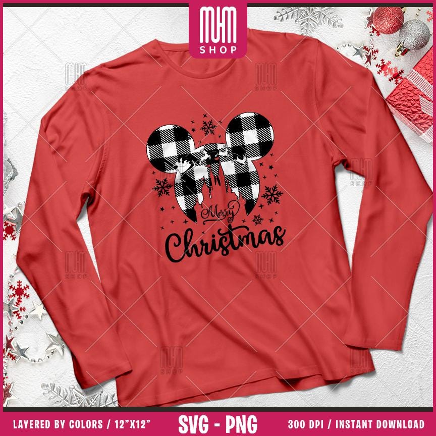 Merry Christmas Svg Png, 4 Designs Easy to use, Magical Kingdom Bundle, Family Trip, Castel Svg, Mouse Head, Easy cut files for Cricut.