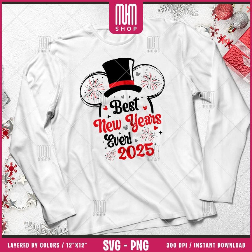 Best New Years Ever 2025 Svg Png, 12 Designs Easy to use, Magical Kingdom Bundle, Family Trip, Castel Svg, Mouse Head, Cut files for Cricut.