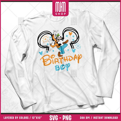 Mouse and Friends Birthday Svg Png, 10 Designs Easy to use Cartoon Characters, Layered Svg by colors, Transparent Png, Cut files for Cricut.