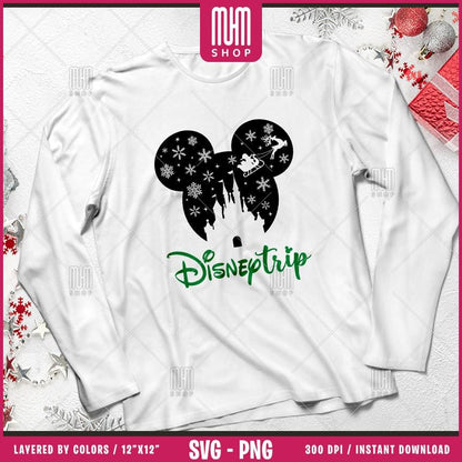 Christmas Family Trip 2025 Svg Png, 12 Designs Easy to use, Vacation, Vacay Mode, Magical Kingdom, Mouse Ears, Easy cut files for Cricut.