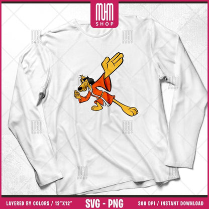 Hong Kong Phooey Svg Png, 16 Designs Easy to use Cartoon Characters, 70s, 80s, Layered Svg by colors, Transparent Png, Cut Files for Cricut.