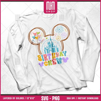 Birthday Castle Svg Png, 8 Designs Easy to use, Cartoon Characters, Disneyland, Layered Svg by colors, Transparent Png, Cut files for Cricut