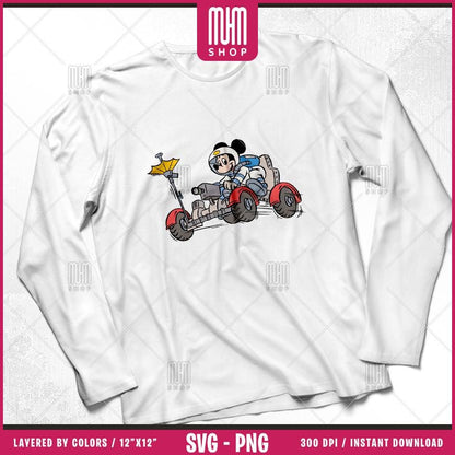 Mouse And Minnie Astronaut Svg Png, 7 Designs Easy to use Cartoon Characters Layered Svg by colors, Transparent Png, Cut Files for Cricut.