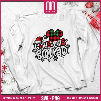 Christmas Squad Svg Png, 19 Designs Easy to use, Magical Kingdom Bundle Png, Family Trip, Castel Svg, Mouse Head, Easy cut files for Cricut.
