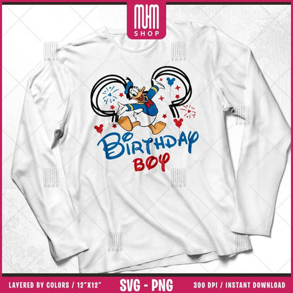 Mouse and Friends Birthday Svg Png, 10 Designs Easy to use Cartoon Characters, Layered Svg by colors, Transparent Png, Cut files for Cricut.