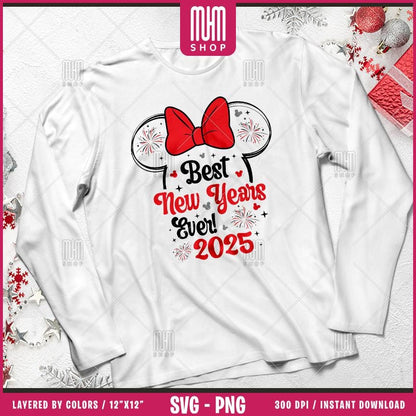 Best New Years Ever 2025 Svg Png, 12 Designs Easy to use, Magical Kingdom Bundle, Family Trip, Castel Svg, Mouse Head, Cut files for Cricut.