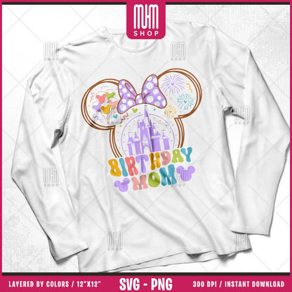 Birthday Castle Svg Png, 8 Designs Easy to use, Cartoon Characters, Disneyland, Layered Svg by colors, Transparent Png, Cut files for Cricut
