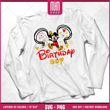 Mouse and Friends Birthday Svg Png, 10 Designs Easy to use Cartoon Characters, Layered Svg by colors, Transparent Png, Cut files for Cricut.
