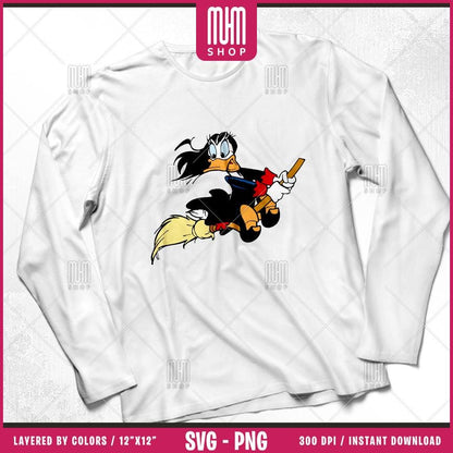 Magica De Spell Witch Duck Svg Png, 14 Designs Easy to use, Cartoon Characters, Layered Svg by colors, Transparent Png, Cut Files for Cricut