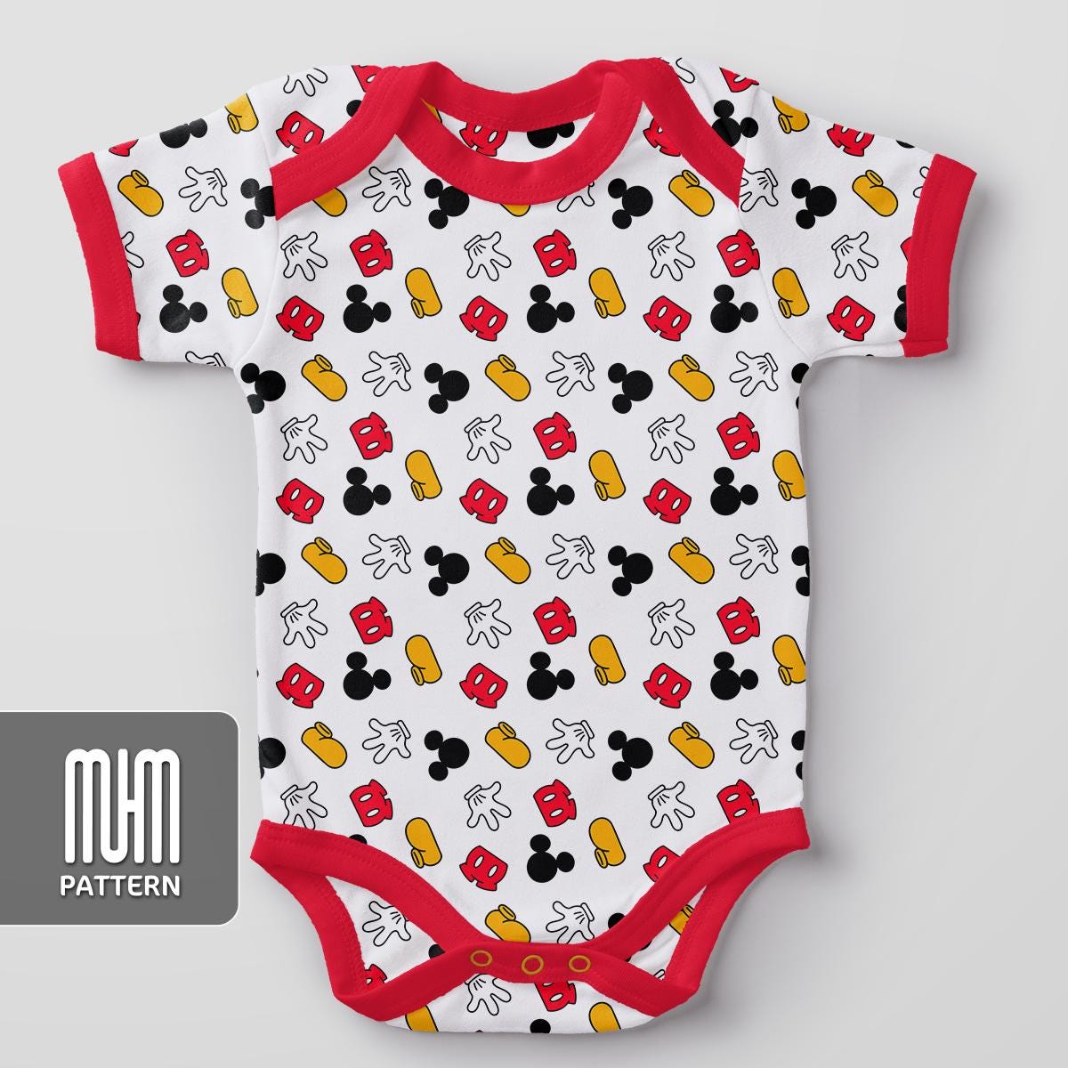 Seamless Pattern PNG, Mouse Hands, Magical Kingdom, Cartoon Characters, Repeated Fabric Design Sublimation, Ready for Textile Prints.