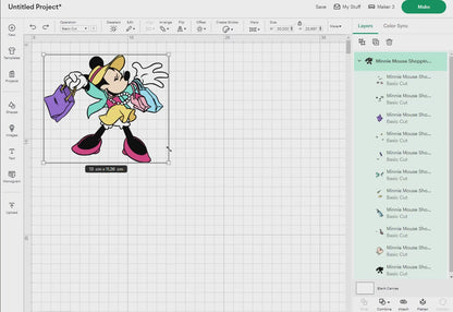 Minnie Mouse Shopping Svg, 13 Designs Easy to use, Cartoon Characters, Layered Svg by colors, Transparent Png, Easy cut files for Cricut.