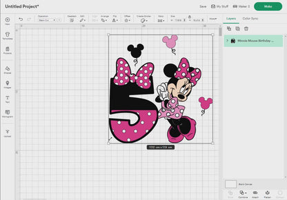 Minnie Mouse Birthday Numbers Svg Png, 6 Designs Easy to use Cartoon Characters, Layered Svg by colors, Transparent Png Cut files for Cricut