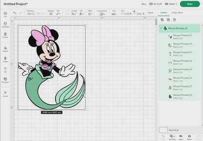 Mouse Princess Svg, 14 Designs Easy to use, Cartoon Characters Clipart, Layered Svg by colors, Transparent Png, Easy cut files for Cricut.