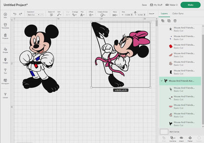 Mouse And Friends Karate Svg, 9 Designs Easy to use, Cartoon Characters, Layered Svg by colors, Transparent Png, Easy cut files for Cricut.